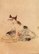 Hiroshige, Ando, Cat Bathing